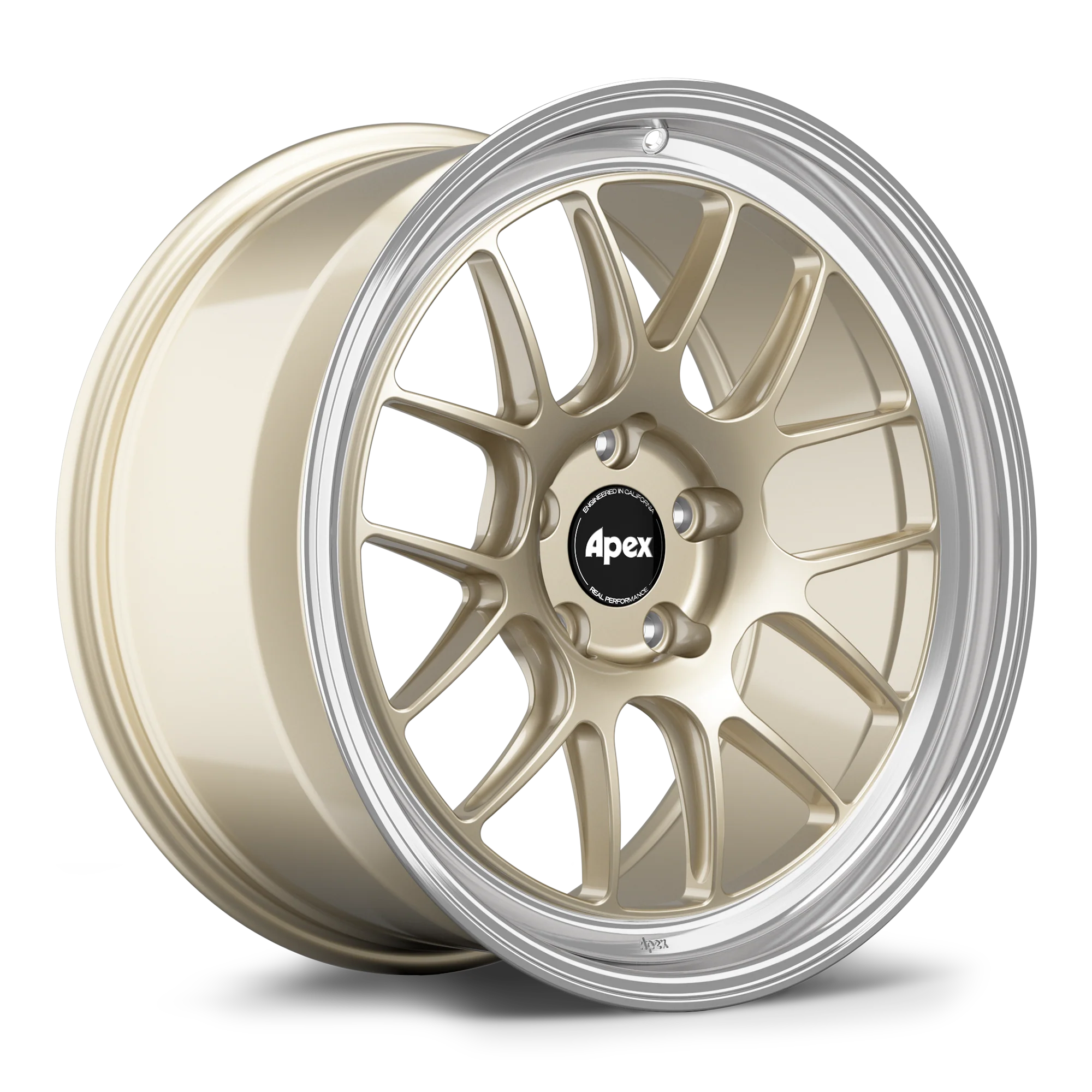 Apex ML-7RT Forged Alloy Wheel 19x10.5 ET44 5x130mm - Machined Lip - Gloss Motorsport Gold 71.6mm CB