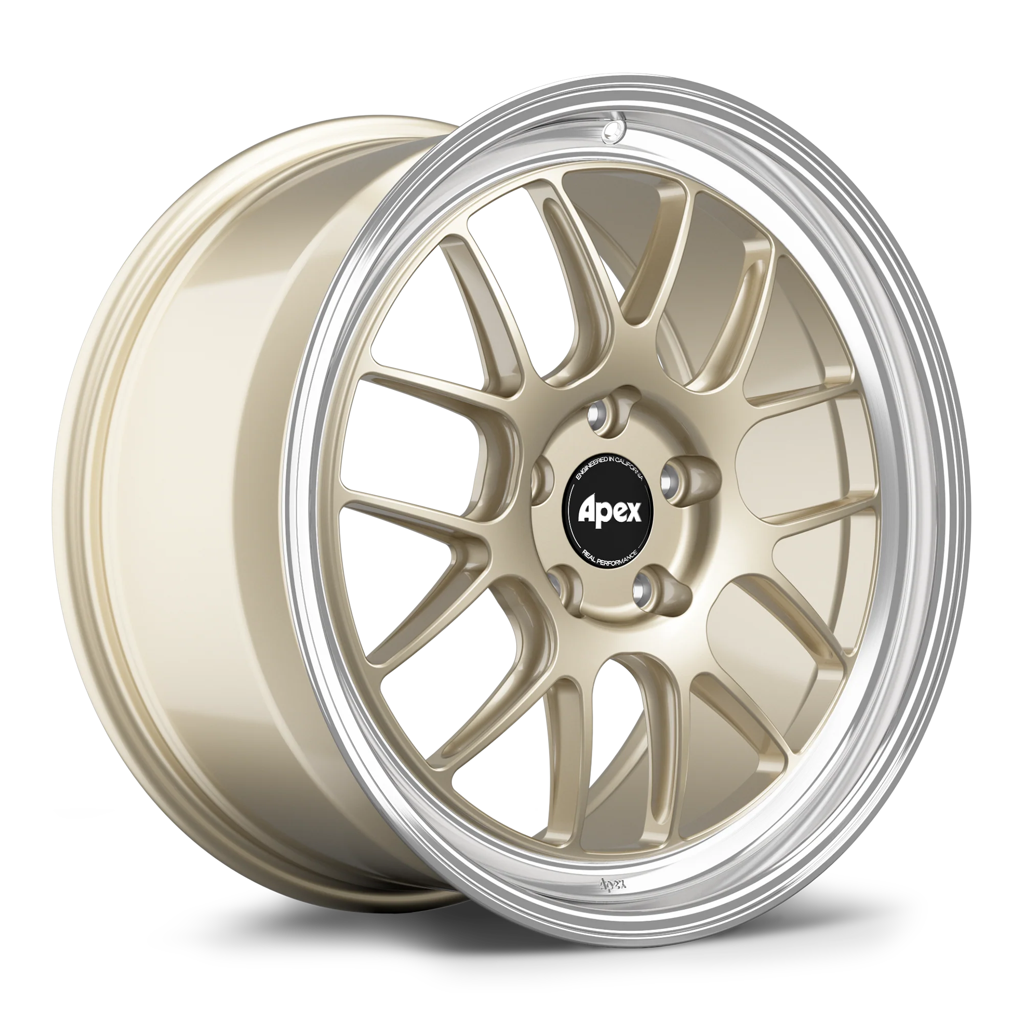 Apex ML-7RT Forged Alloy Wheel 19x9 ET50 5x130mm - Machined Lip - Gloss Motorsport Gold 71.6mm CB