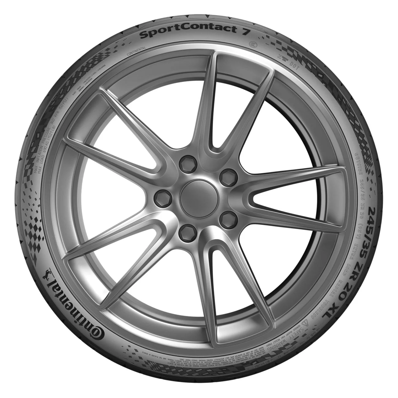 Continental SportContact 7 Summer Tyre 255/35/19 96 XL - Image 2