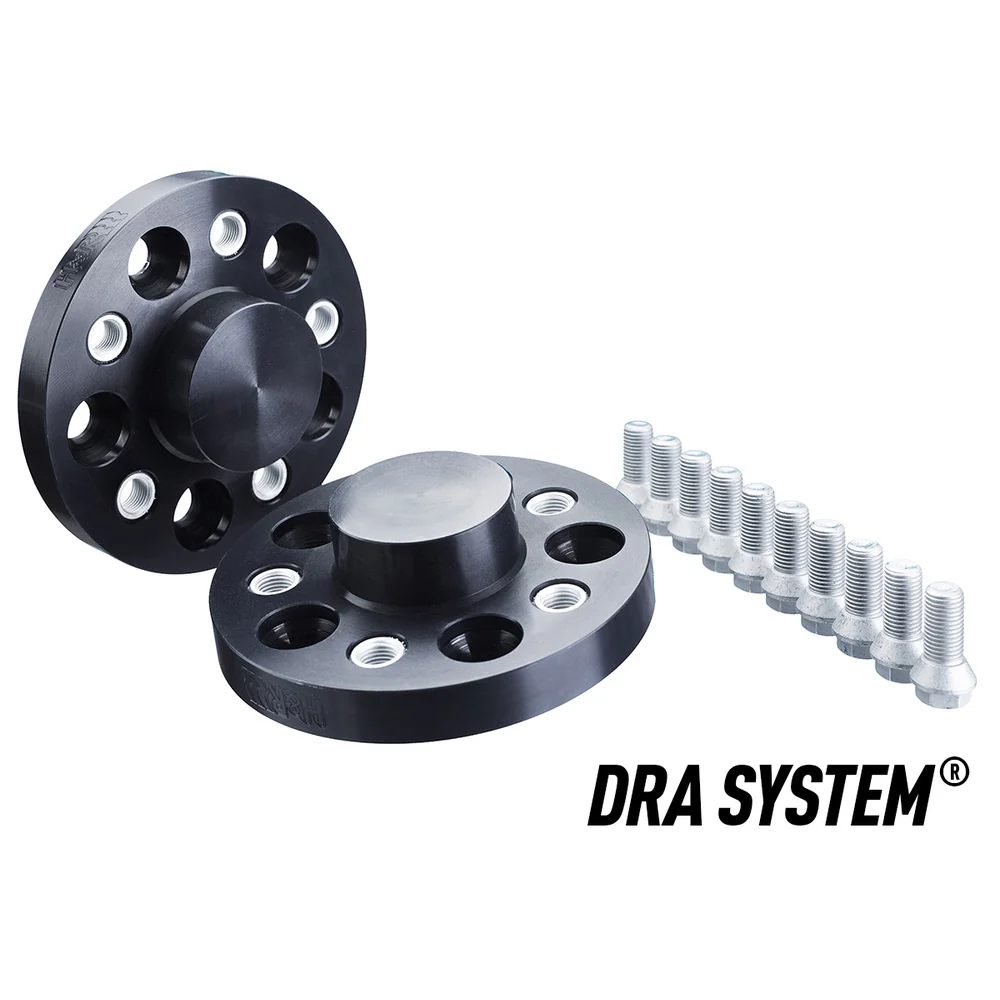 H&R TRAK+ Wheel Spacers Pair 20mm Black 5x112 66.5mm CB