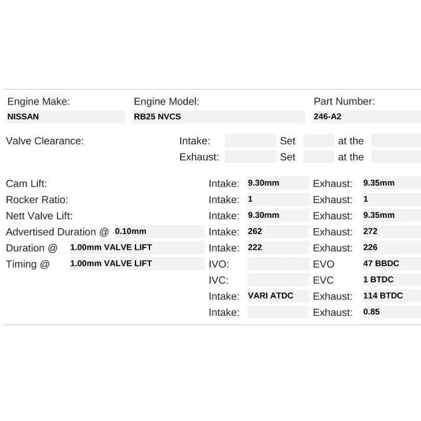 Kelford Cams 262/272 Street/Drift Cams Nissan RB25DET NVCS R33 - Image 2