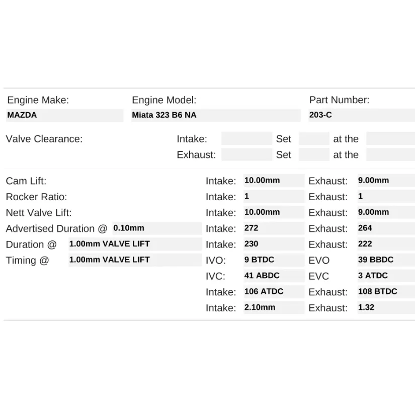 Kelford Cams 272/264 Stage 3 Race Cams Mazda MX-5 B6 NA - Image 2
