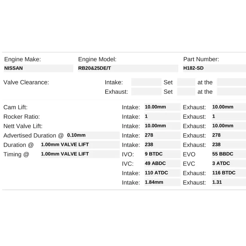 Kelford Cams 278-272/278 Performance Drift/Race Cams Nissan RB20DET RB25DET R31 R32 - Image 2
