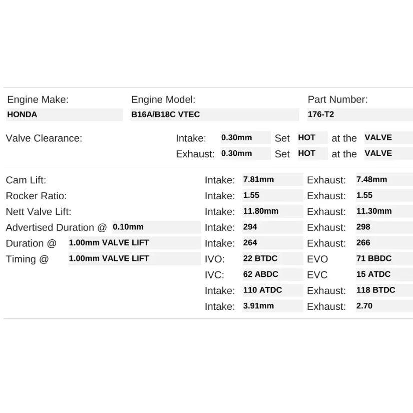 Kelford Cams 294/298 Pro Import Drag Race Cams Honda B16A B18C VTEC Turbo - Image 5