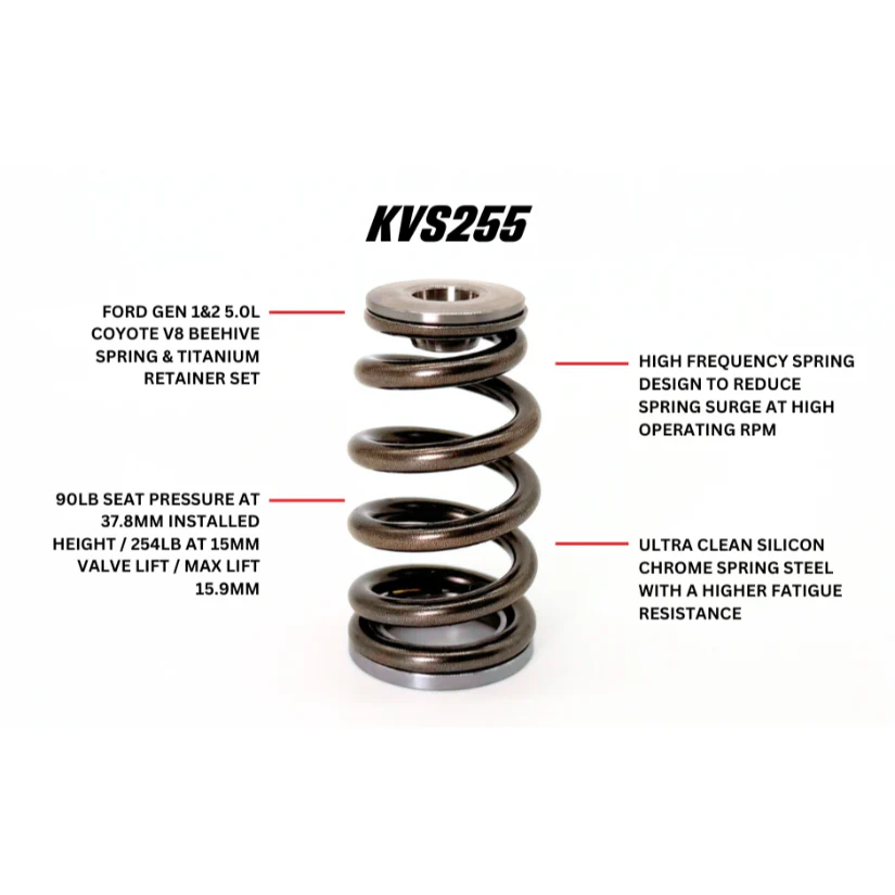 Kelford Cams Beehive Valve Spring and Titantium Retainer Set Ford Gen1 Gen2 5.0L Coyote V8 - Image 2
