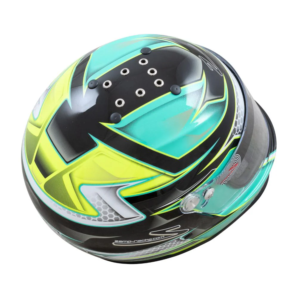 Zamp RZ 42 Youth Helmet SNELL CMR2016 - Green / Silver - Image 3