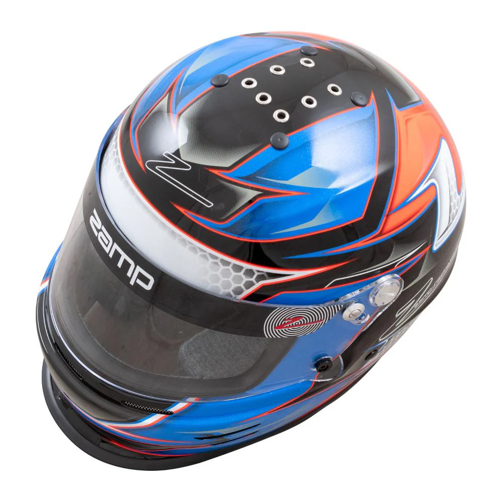Zamp RZ 42 Youth Helmet SNELL CMR2016 - Orange / Blue - Image 2