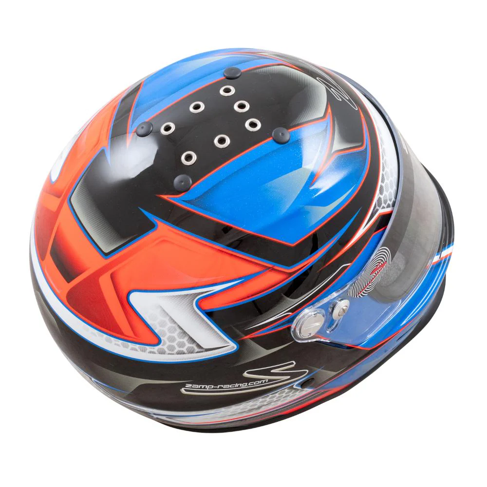 Zamp RZ 42 Youth Helmet SNELL CMR2016 - Orange / Blue - Image 3