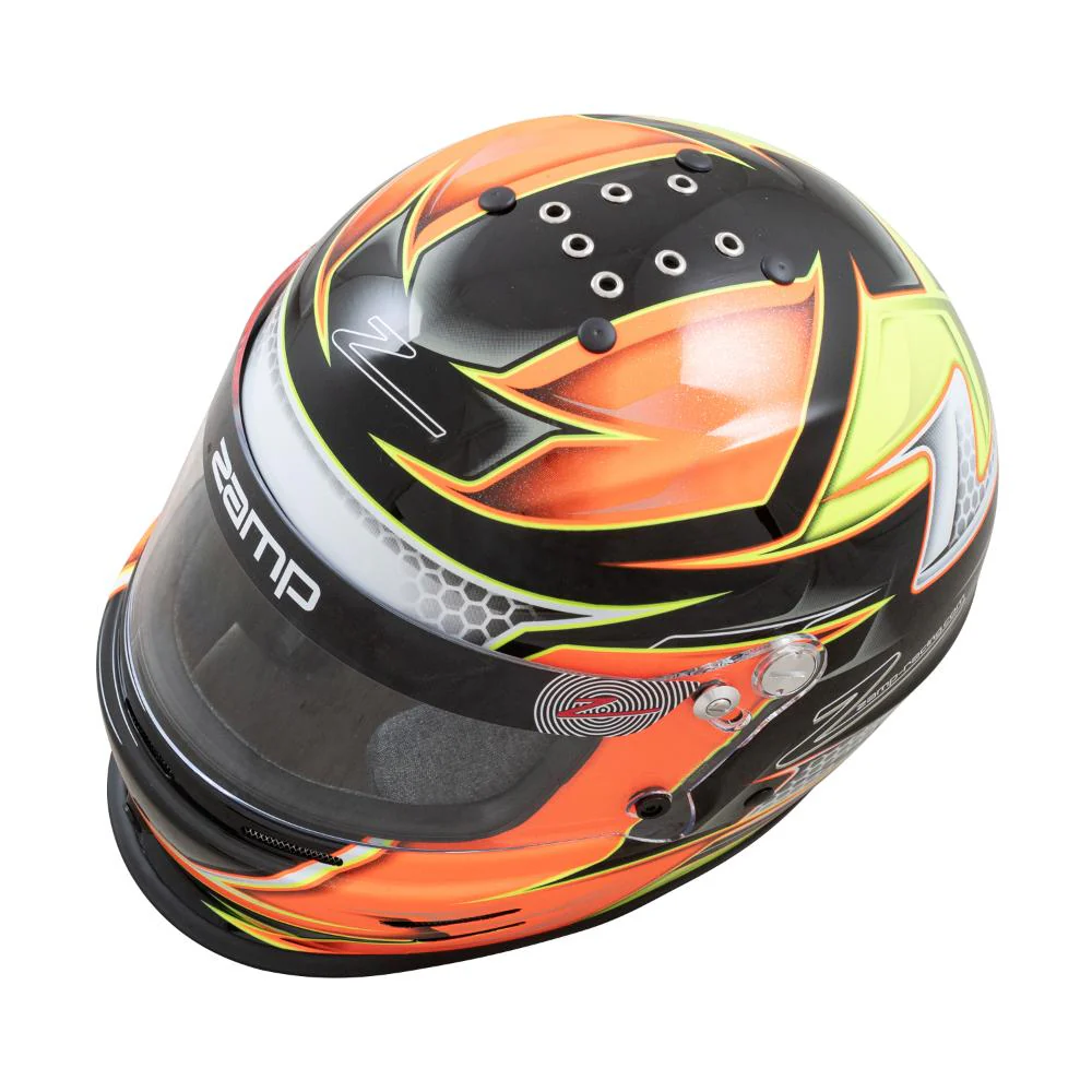 Zamp RZ 42 Youth Helmet SNELL CMR2016 - Orange / Yellow - Image 2