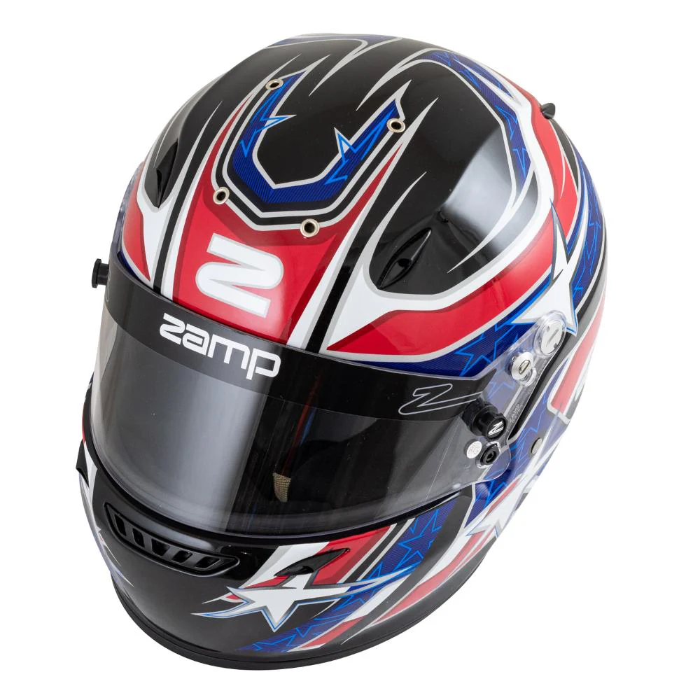 Zamp ZR-72 Helmet FIA 8859-2015/Snell SA2020 - Black / Red / Blue - Image 2