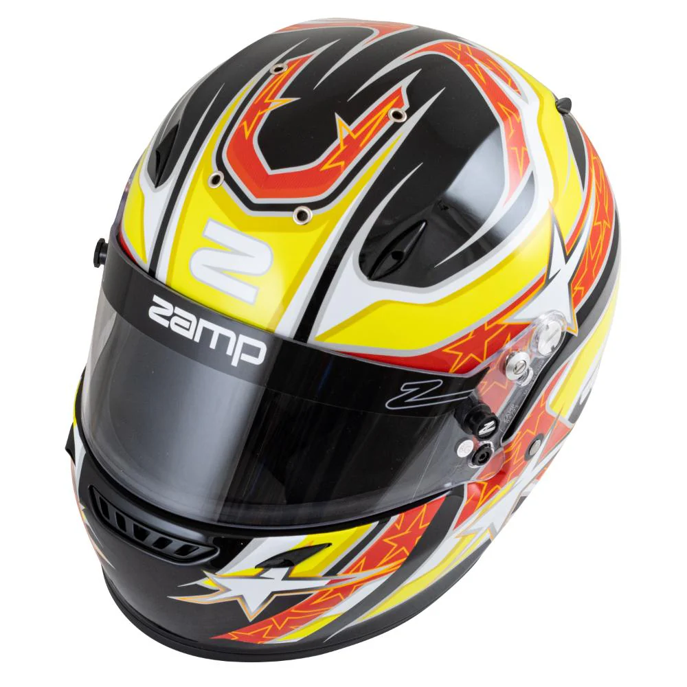 Zamp ZR-72 Helmet FIA 8859-2015/Snell SA2020 - Black / Red / Orange - Image 2